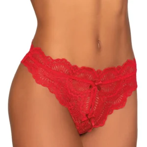 czerwone koronkowe stringi otwarty krok seksowne ponętne elastyczne przezroczyste paski tylne delikatne komfortowe dopasowane wysokiej jakości elastan nylon