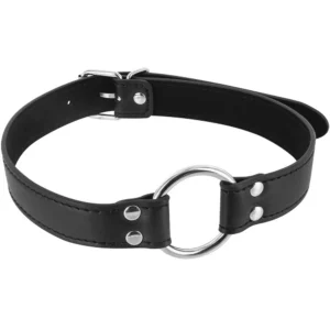 metalowy pierścieniowy knebel regulowany obwód głowy 39 59 centymetrów filcowa wyściółka poliuretanowy zapięcie paskowe utrzymujący otwarte usta montaż akcesoriów erotycznych