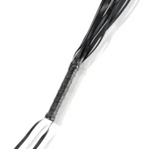 ekoskórzany bicz erotyczny fetyszowy trzynaście miękkich rzemieni sztywna rękojeść pasek nadgarstkowy poręczny długość pięćdziesiąt dziewięć przecinek pięć centymetrów