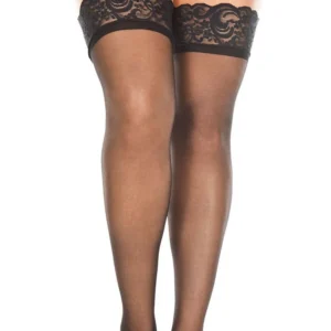 czarne pończochy delikatne przejrzyste siateczkowe szerokie koronkowe podwiązki duże rozmiary elastyczne komfortowe nylonowe seksowne